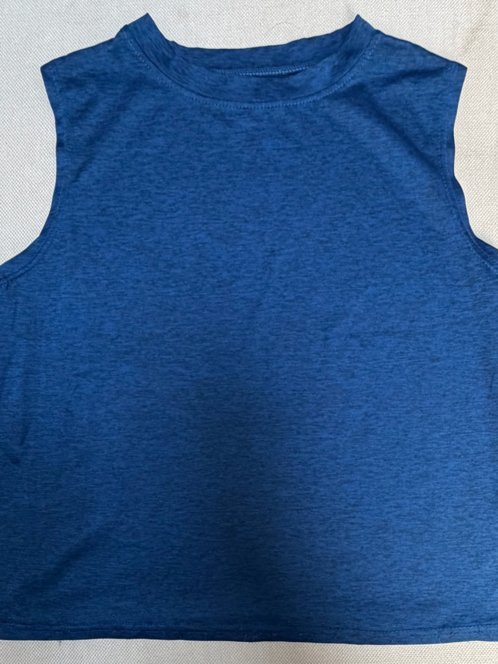Real Essentials Solid Royal Blue Heather Dri-Fit Sleeveless Shirt